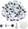 50PCS 10mm Black Wiggle Googly Safety Eyes with Washers – Plastic Craft Eyes for DIY Amigurumi, Dolls, Plush Toys, Bears, and Arts & Crafts